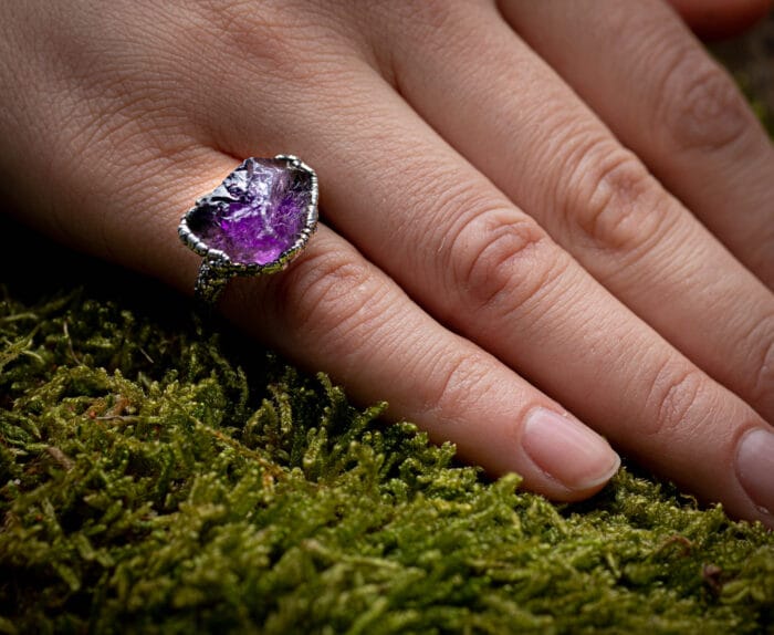 Ametisto kristalo žiedas – Paveikslėlis 2