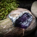 Ametisto kristalo žiedas