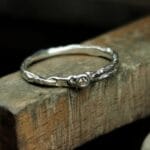 Sidabrinis žiedas su mini šampaniniu deimantu