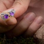 Sidabro gėlytės su ametistais