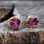 Auksuoti ametistų auskarai