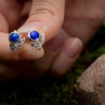 Botaniniai auskarai su lazuritais